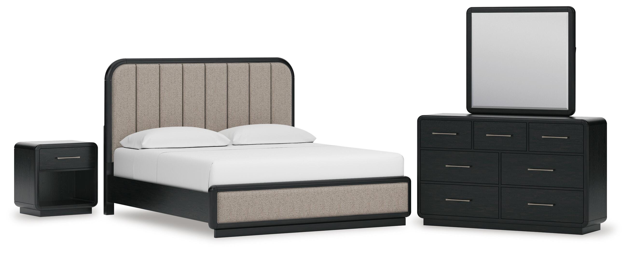 Rowanbeck Upholstered Panel Bed Bedroom Set