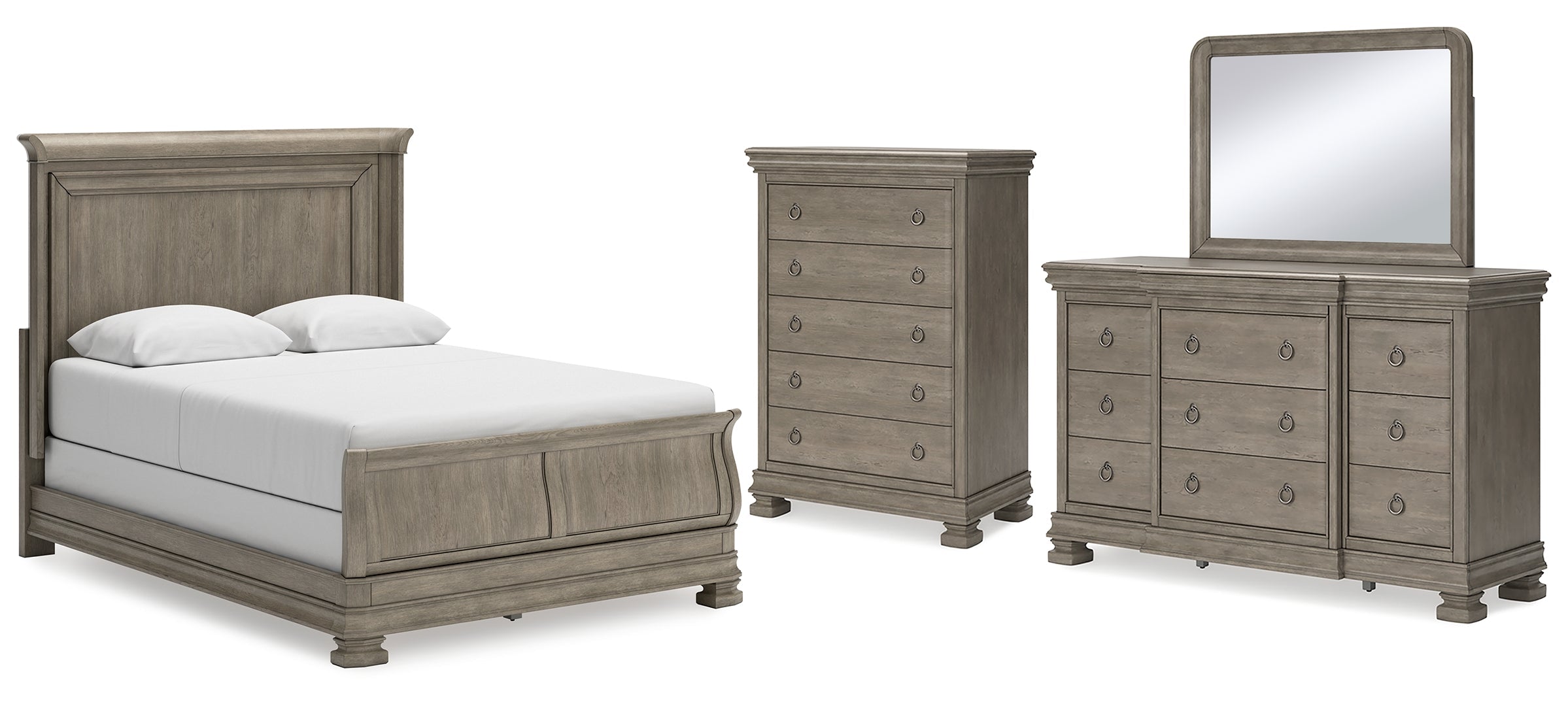 Lexorne Grey Sleigh Bedroom Set