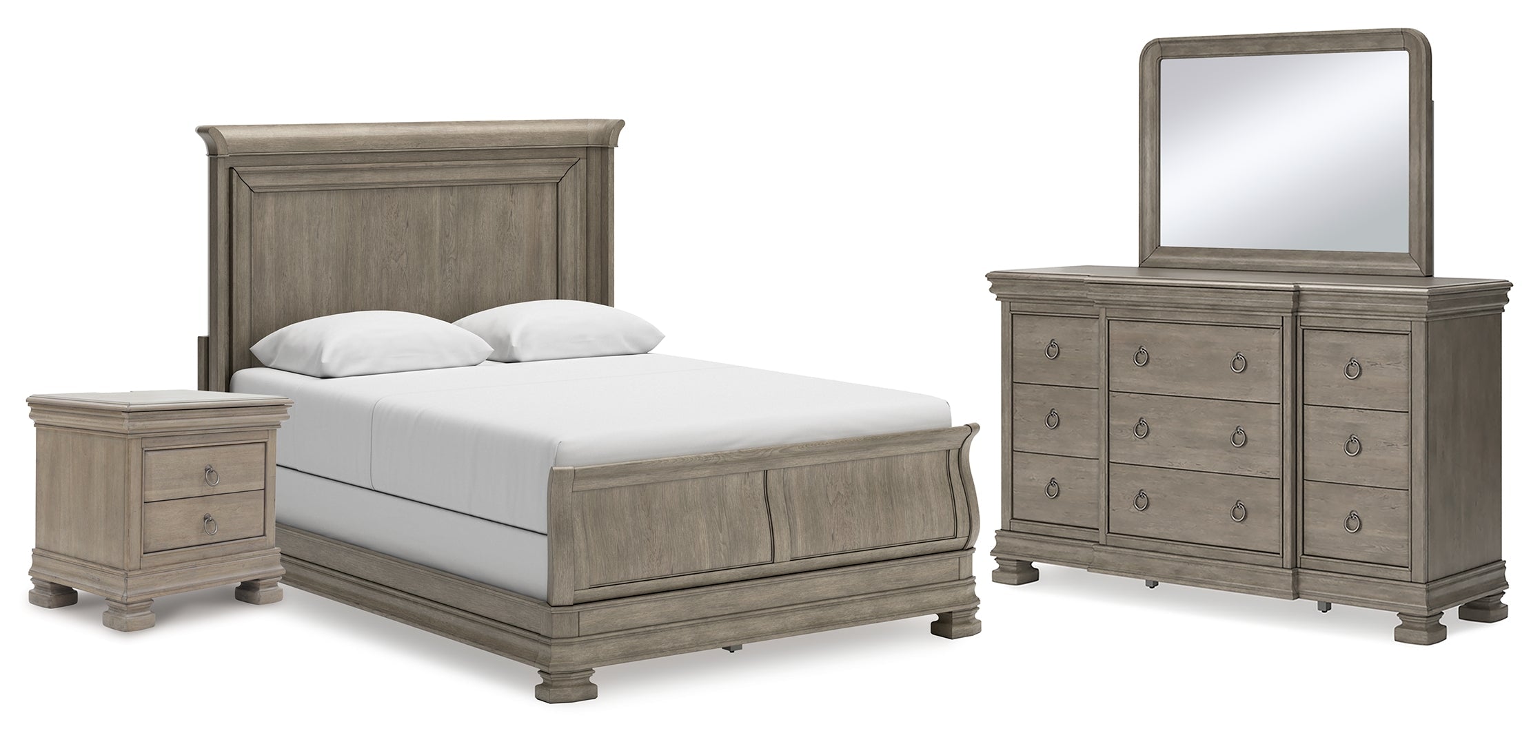 Lexorne Grey Sleigh Bedroom Set