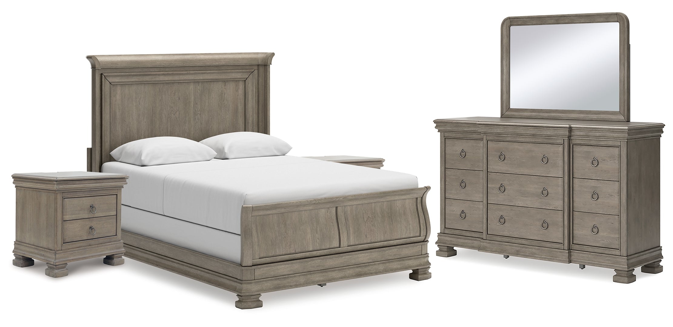 Lexorne Grey Sleigh Bedroom Set