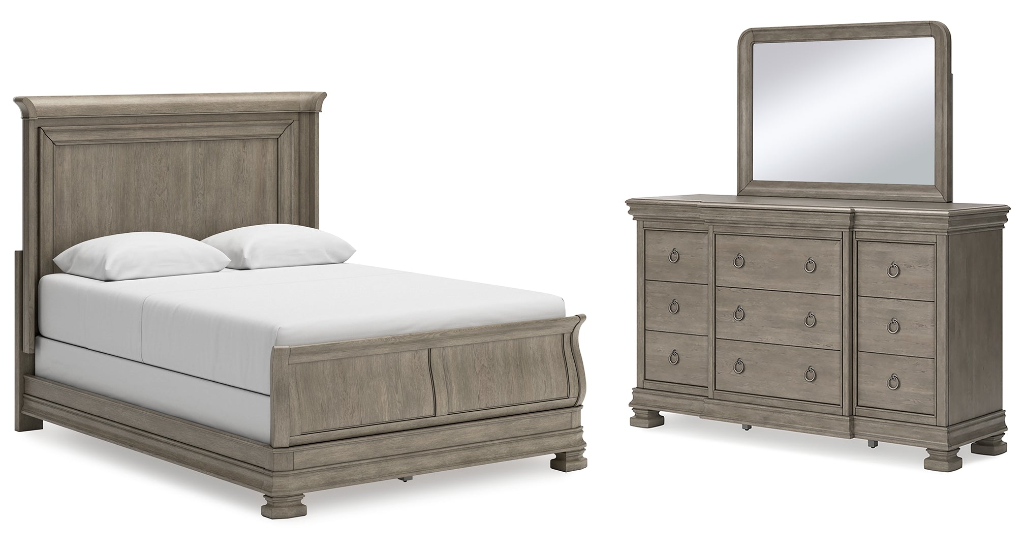 Lexorne Grey Sleigh Bedroom Set