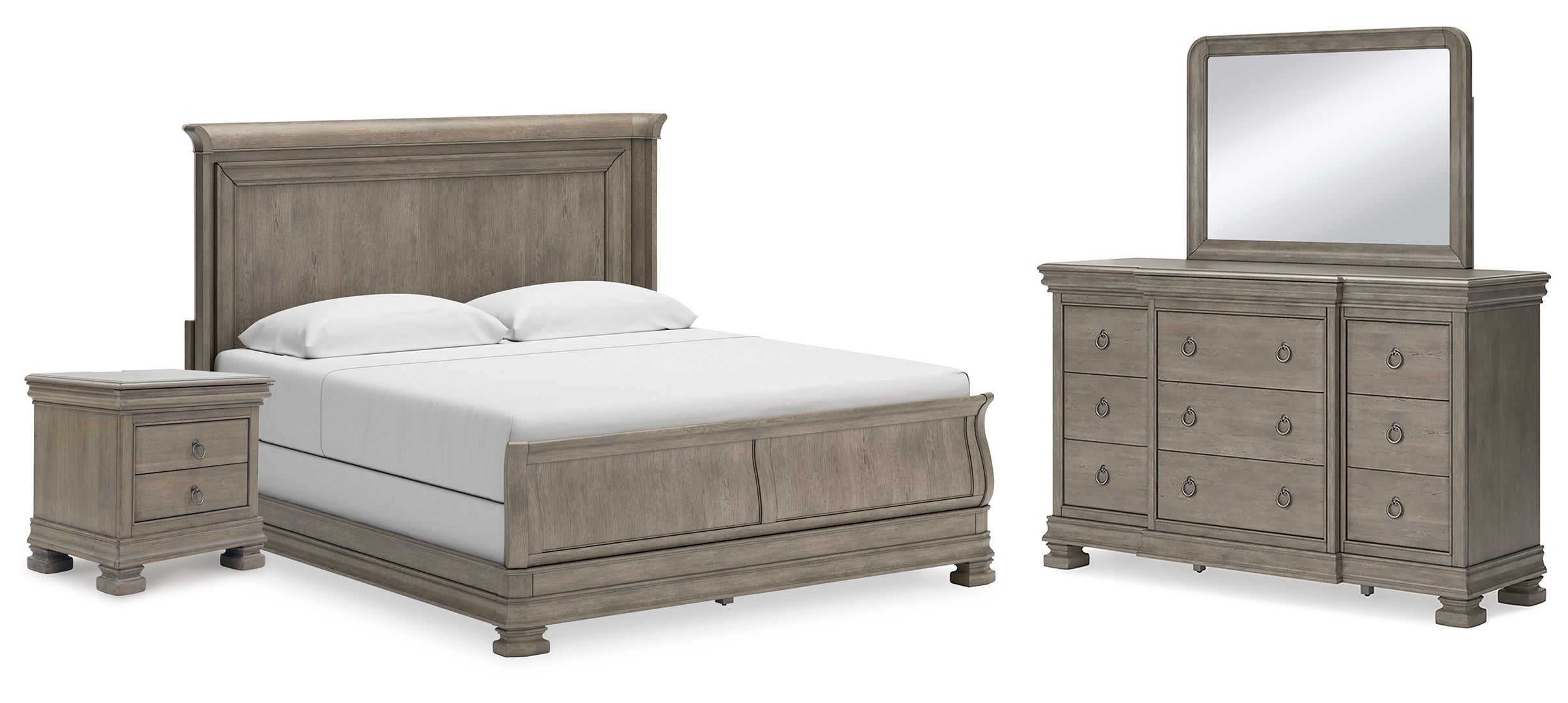 Lexorne Grey Sleigh Bedroom Set