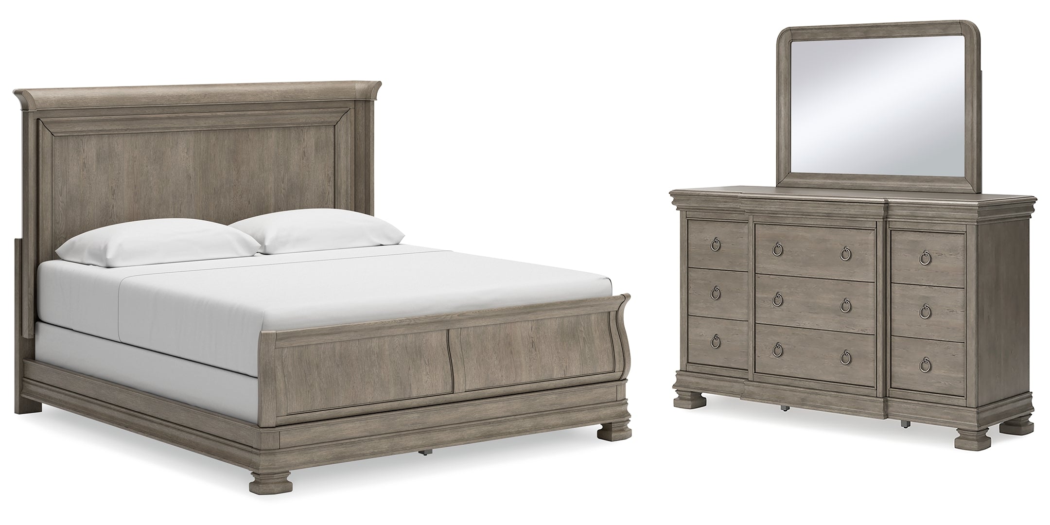 Lexorne Grey Sleigh Bedroom Set