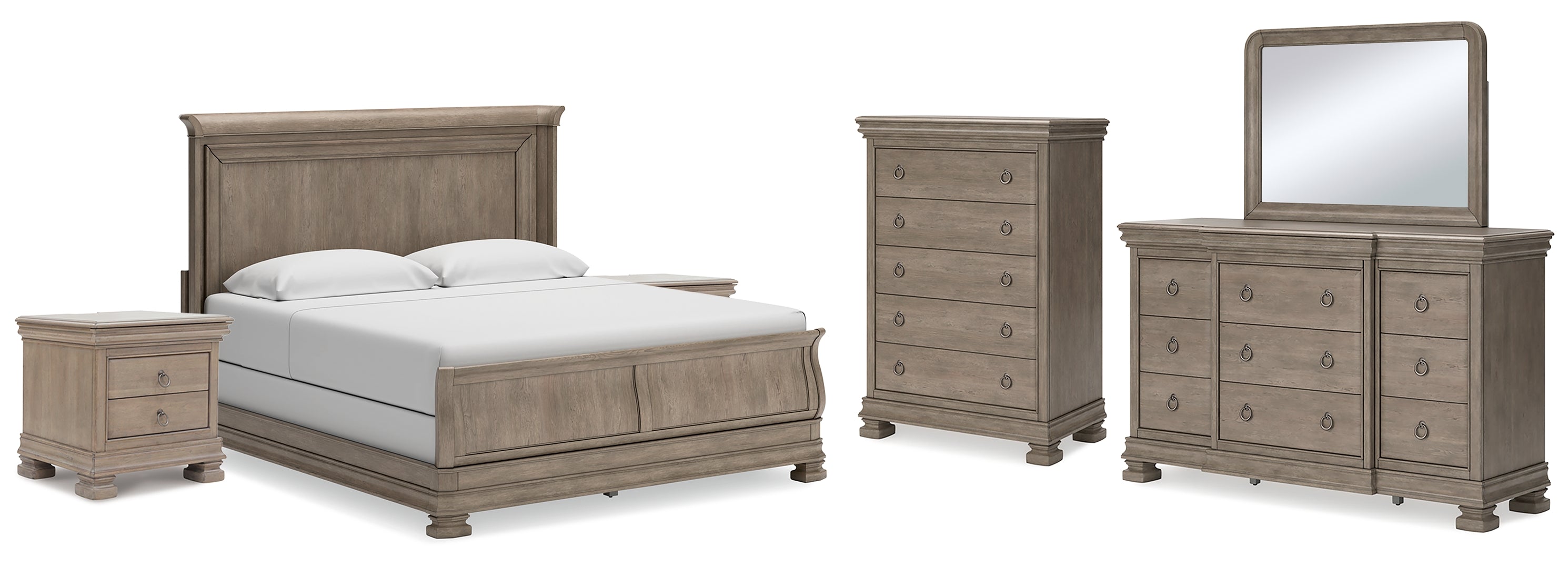 Lexorne Grey Sleigh Bedroom Set