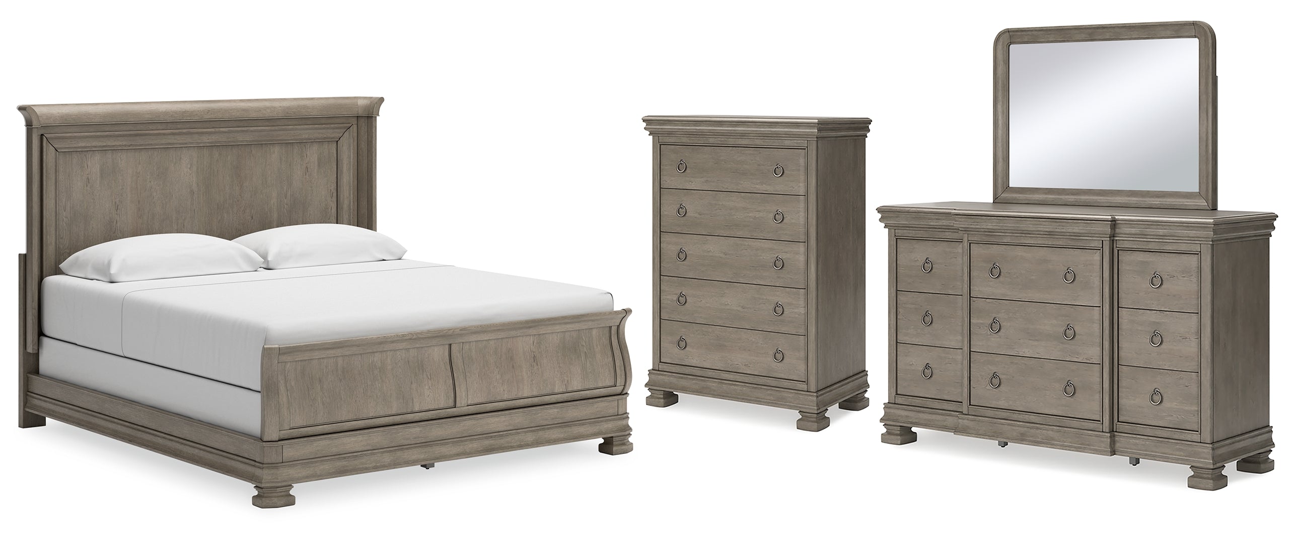 Lexorne Grey Sleigh Bedroom Set