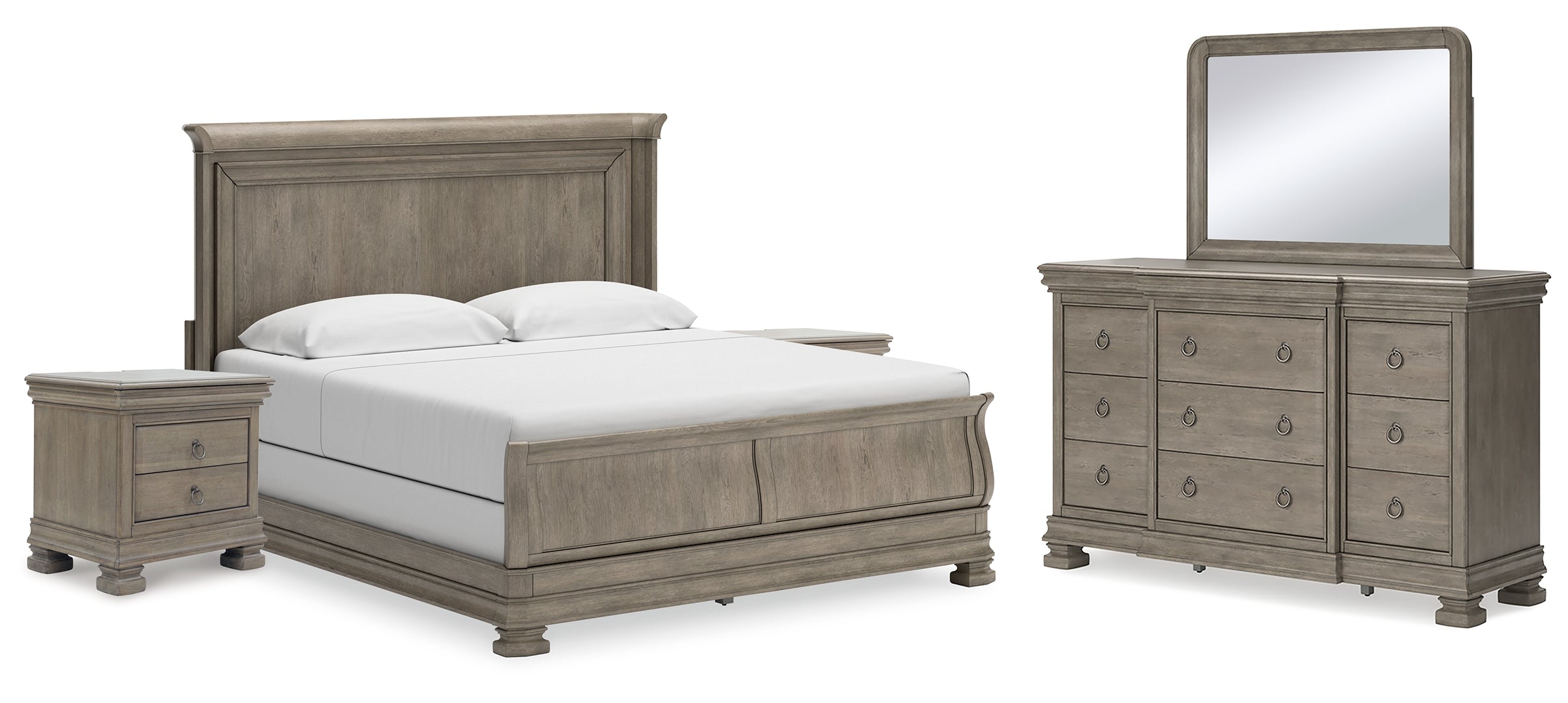 Lexorne Grey Sleigh Bedroom Set