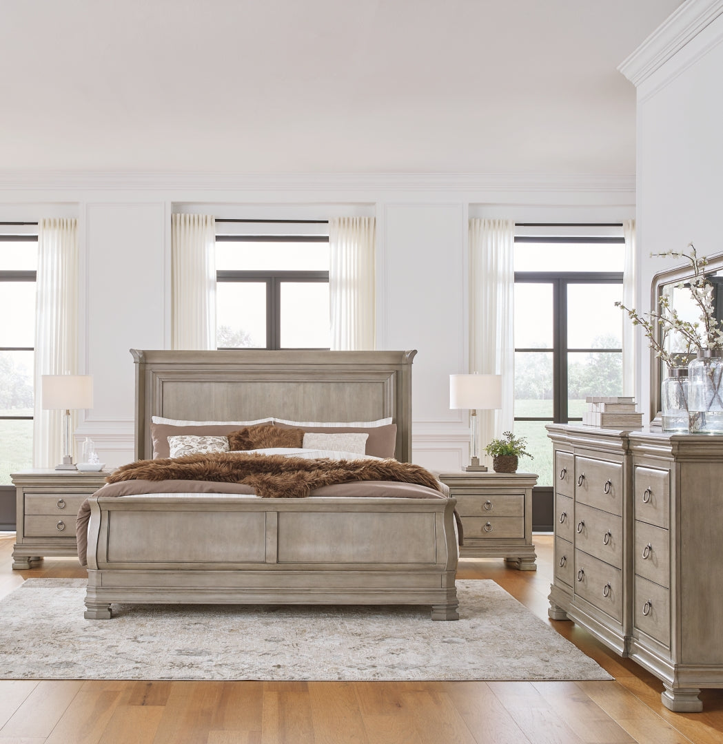 Lexorne Grey Sleigh Bedroom Set