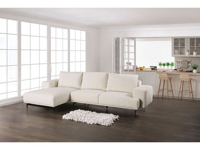 Baerum Linen White Left Chaise Sectional
