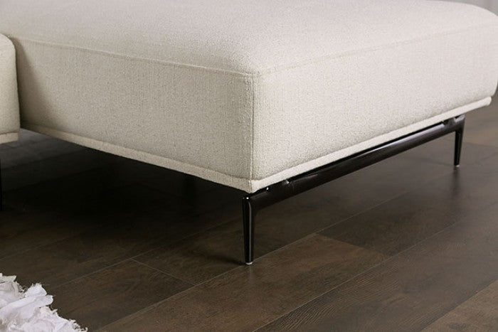 Baerum Linen White Left Chaise Sectional
