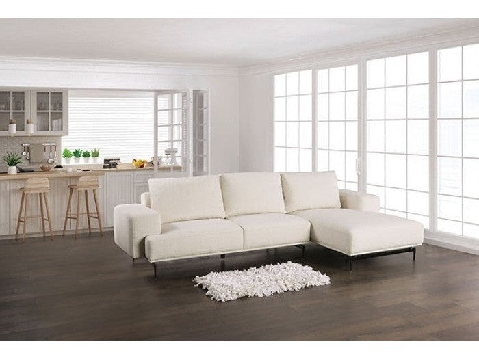 Baerum Linen White Right Chaise Sectional