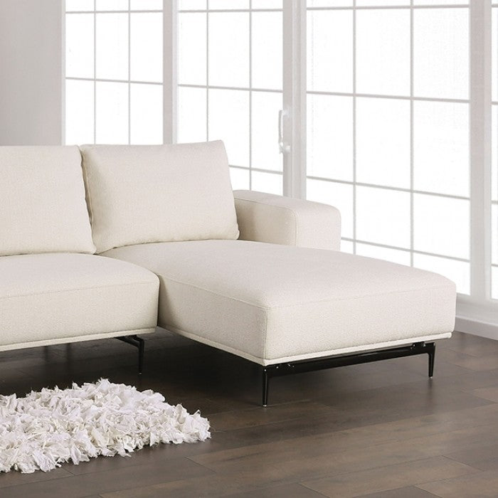 Baerum Linen White Right Chaise Sectional