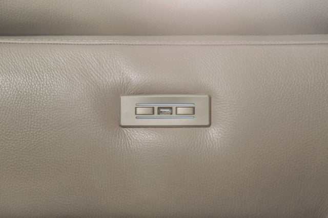 Balderico Taupe Real Italian Leather Power Loveseat