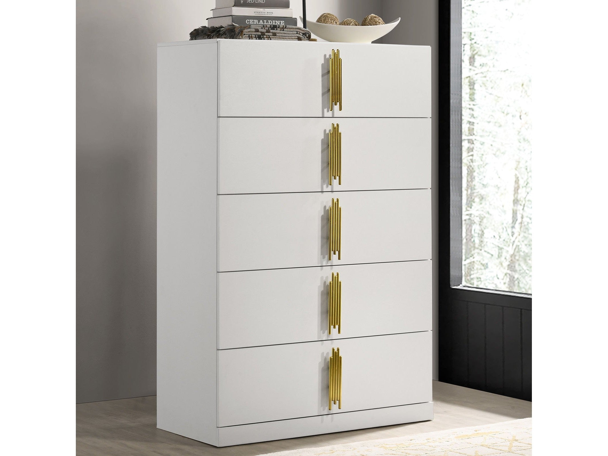 Basildon White/Gold Chest