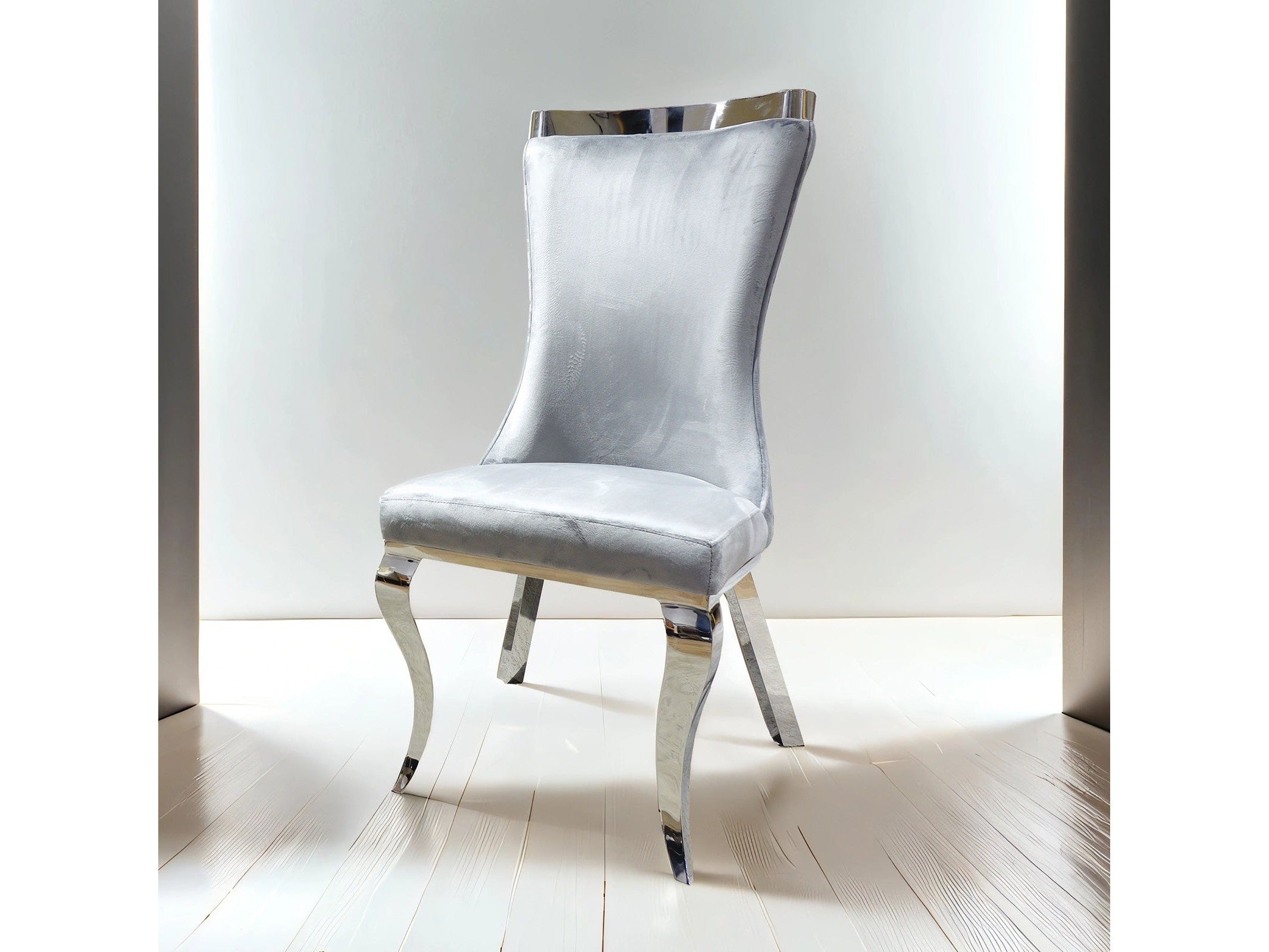 Basilicata Silver/Gray Chair (Set of 2)