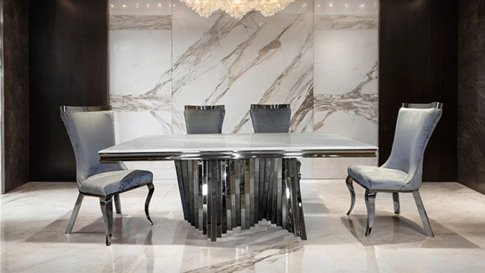 Basilicata Silver/Gray Chair (Set of 2)