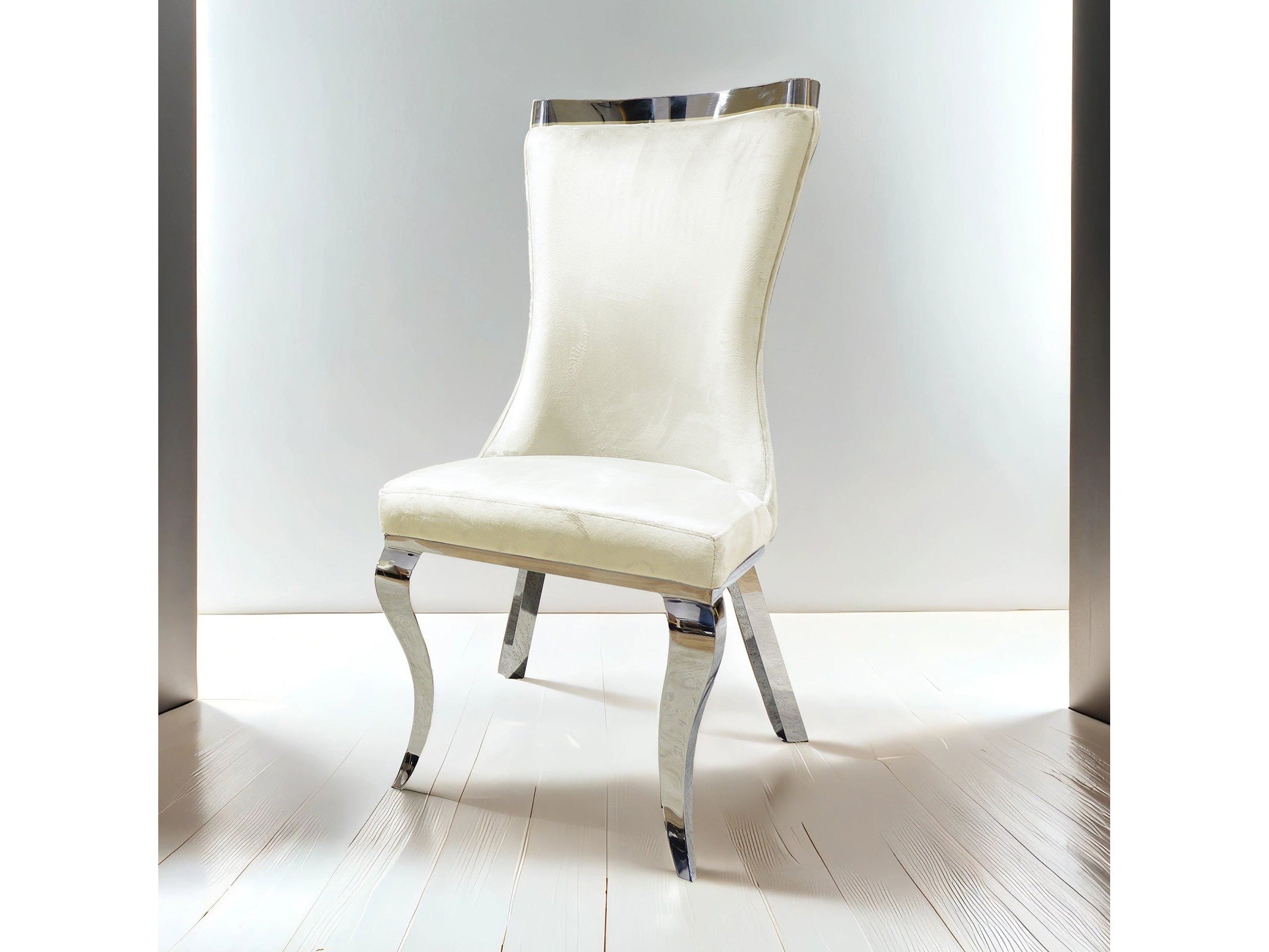 Basilicata Silver/White Chair (Set of 2)