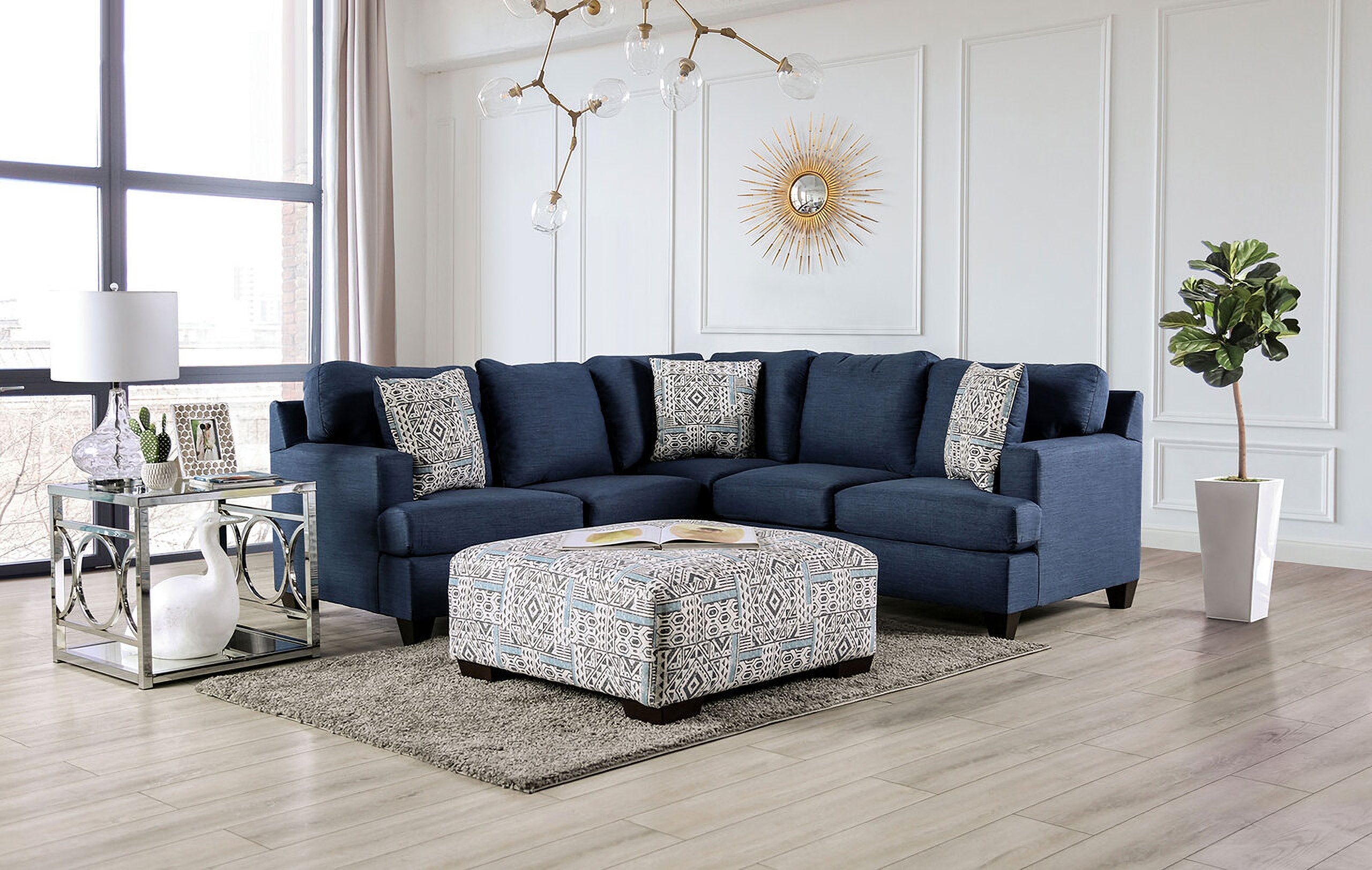 Bayswater Navy Ottoman