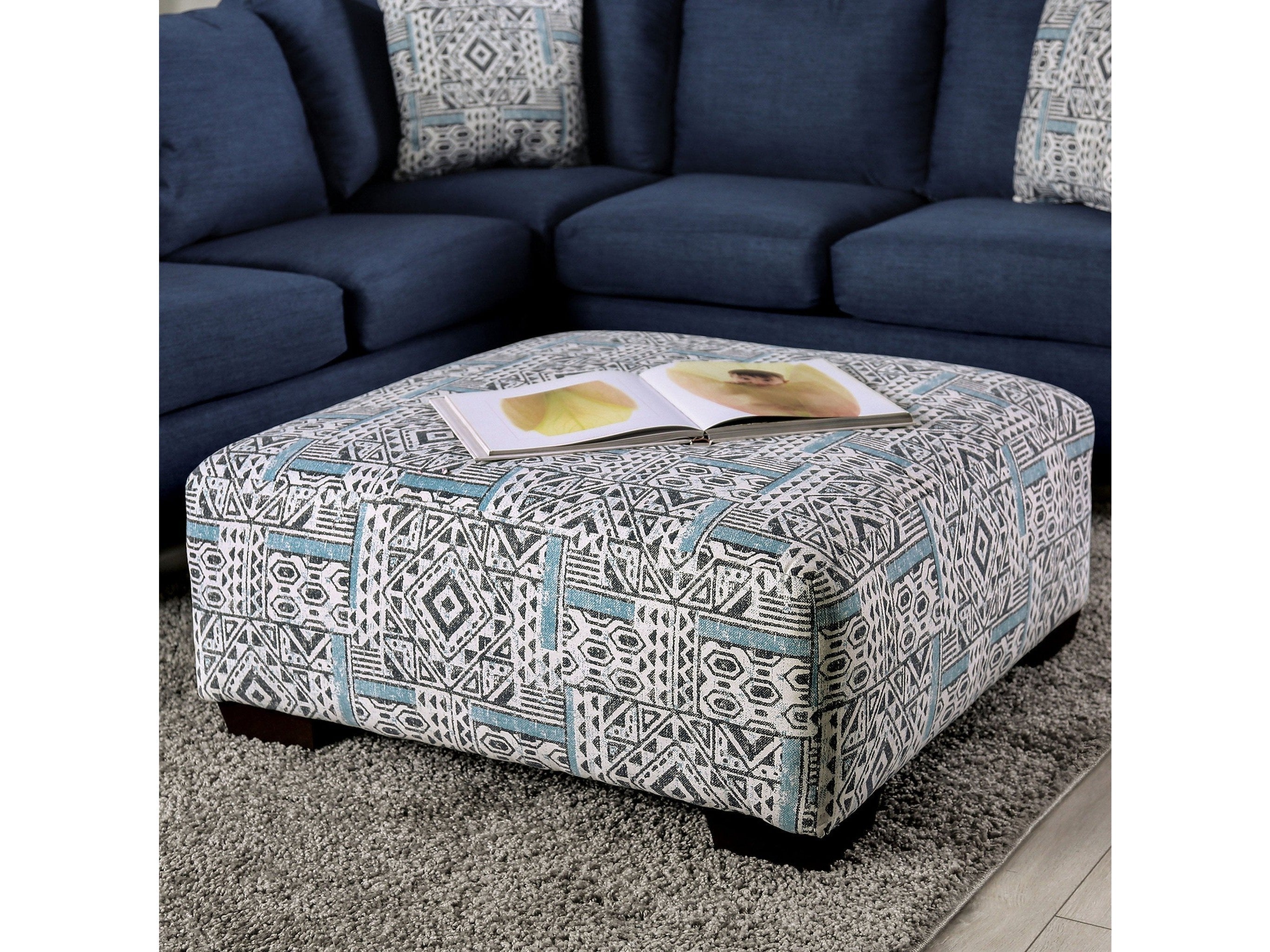 Bayswater Navy Ottoman