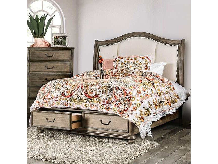 Belgrade i Rustic Natural Tone/Ivory Queen Bed