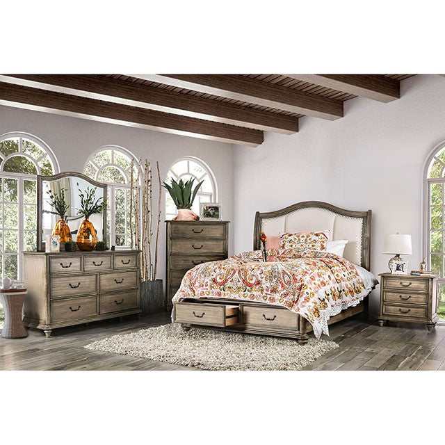 Belgrade i Rustic Natural Tone/Ivory Queen Bed