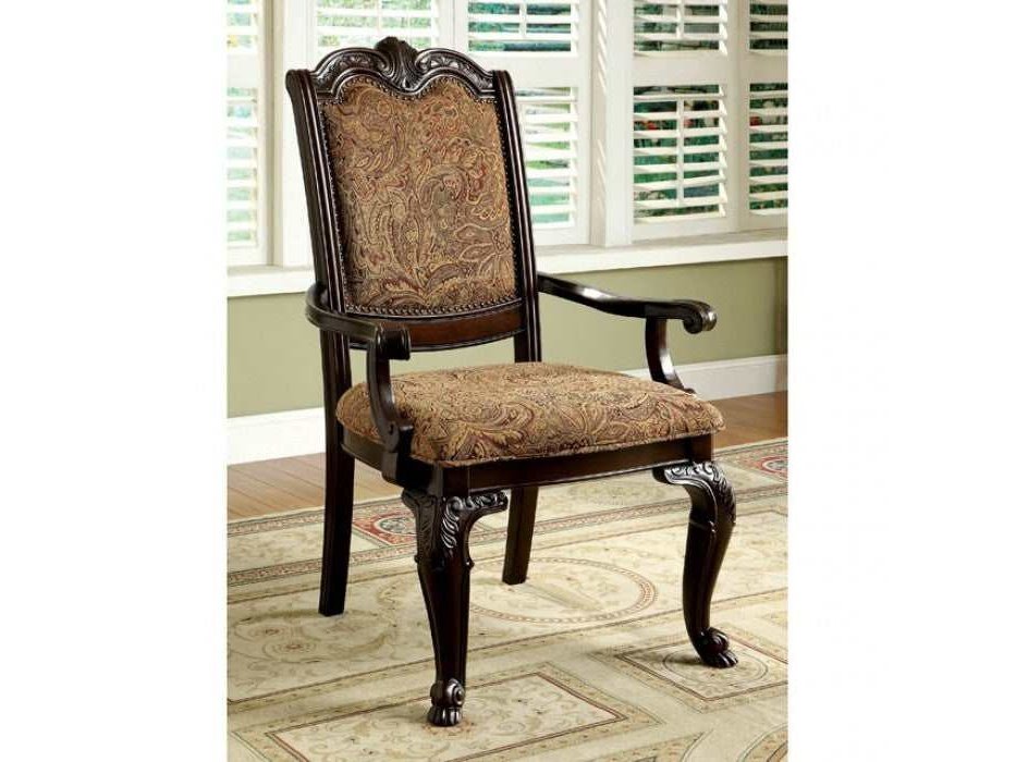 Bellagio Brown Cherry/Brown Fabric Dining Armchair (Set of 2)