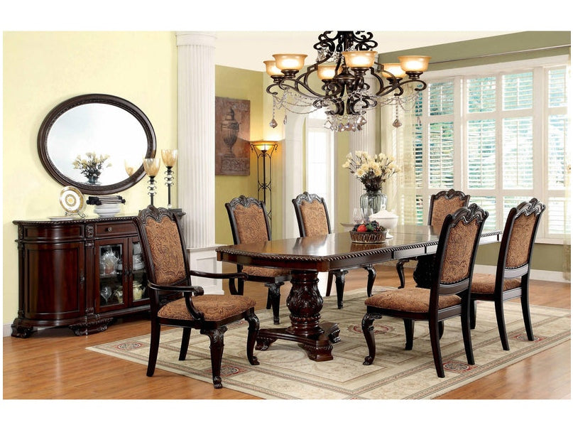 Bellagio Brown Cherry/Brown Fabric Dining Armchair (Set of 2)