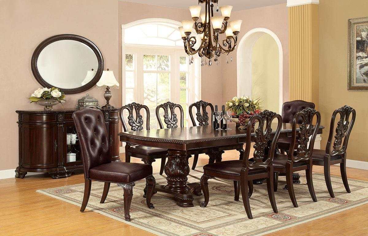 Bellagio Brown Cherry/Dark Brown Leatherette Side Chair (Set of 2)
