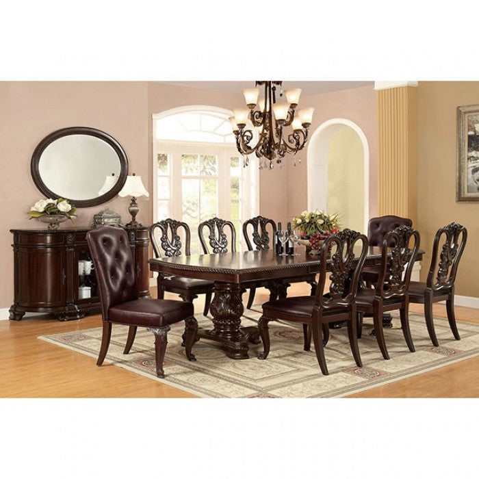 Bellagio Brown Cherry/Dark Brown Wooden/Leatherette Side Chair (Set of 2)