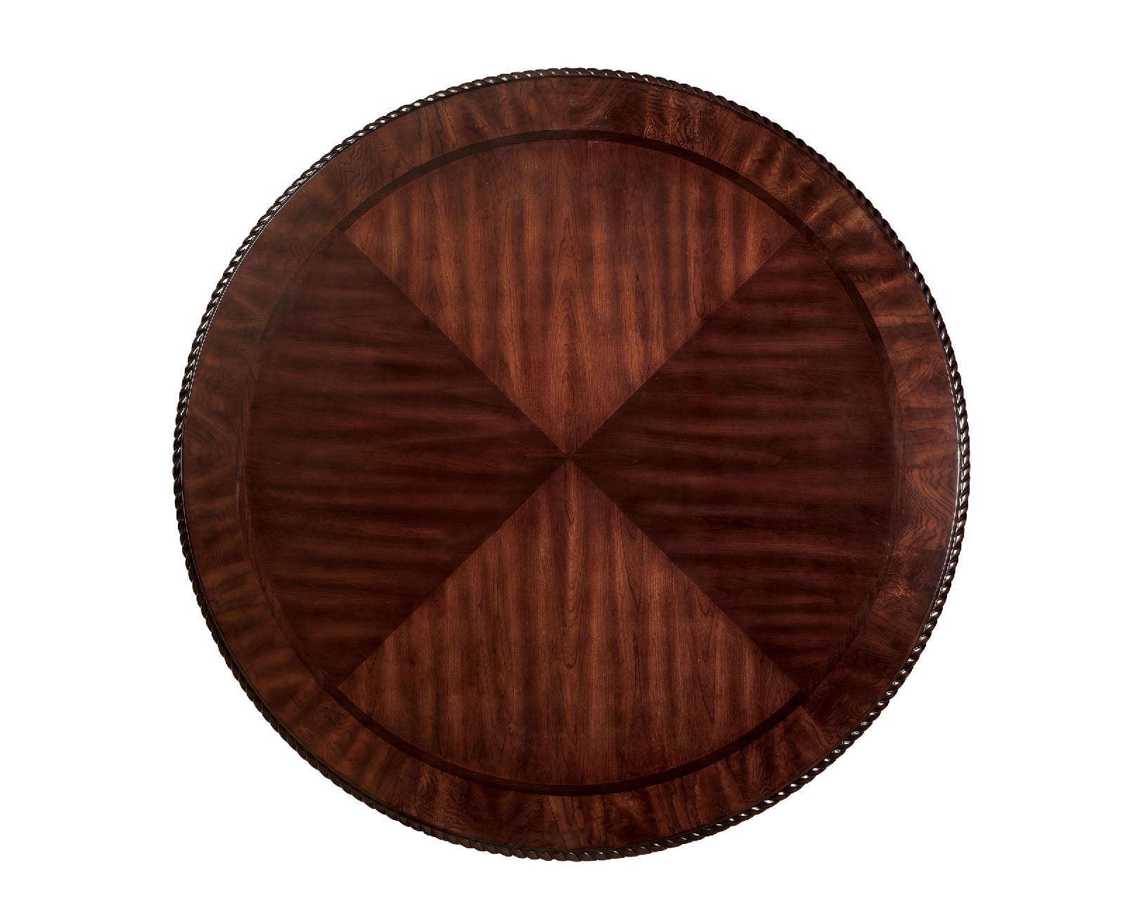 Bellagio Brown Cherry Fabric Round Dining Room Set / 7-piece