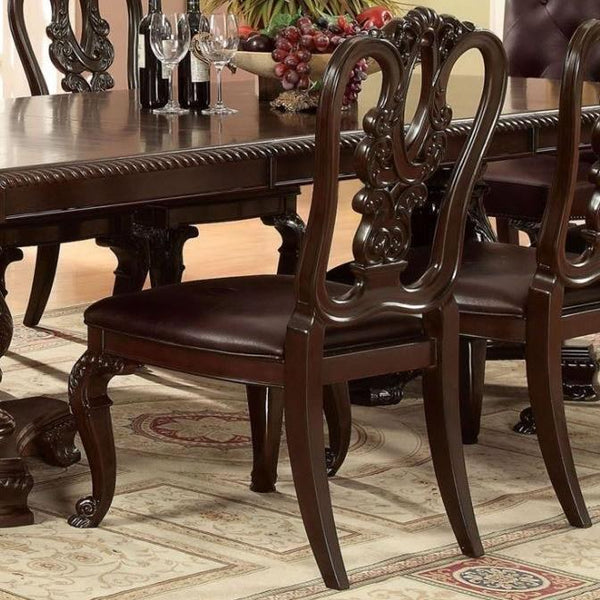 Bellagio Brown Cherry Wooden/Leatherette Uph. Dining Set / 9-piece