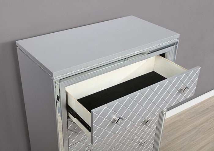 Belleterre Gray/Silver & Mirrored Chest
