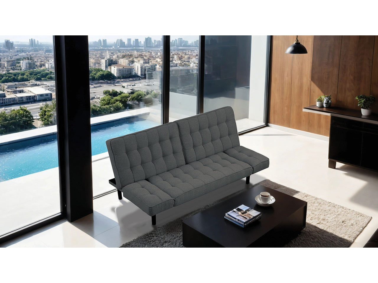Bellevue Dark Gray Futon Sofa