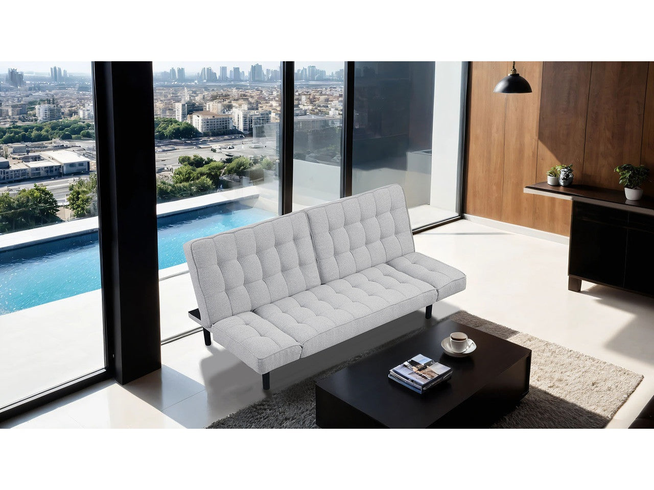 Bellevue Light Gray Futon Sofa