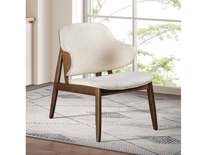 Belp Walnut/Beige Accent Chair