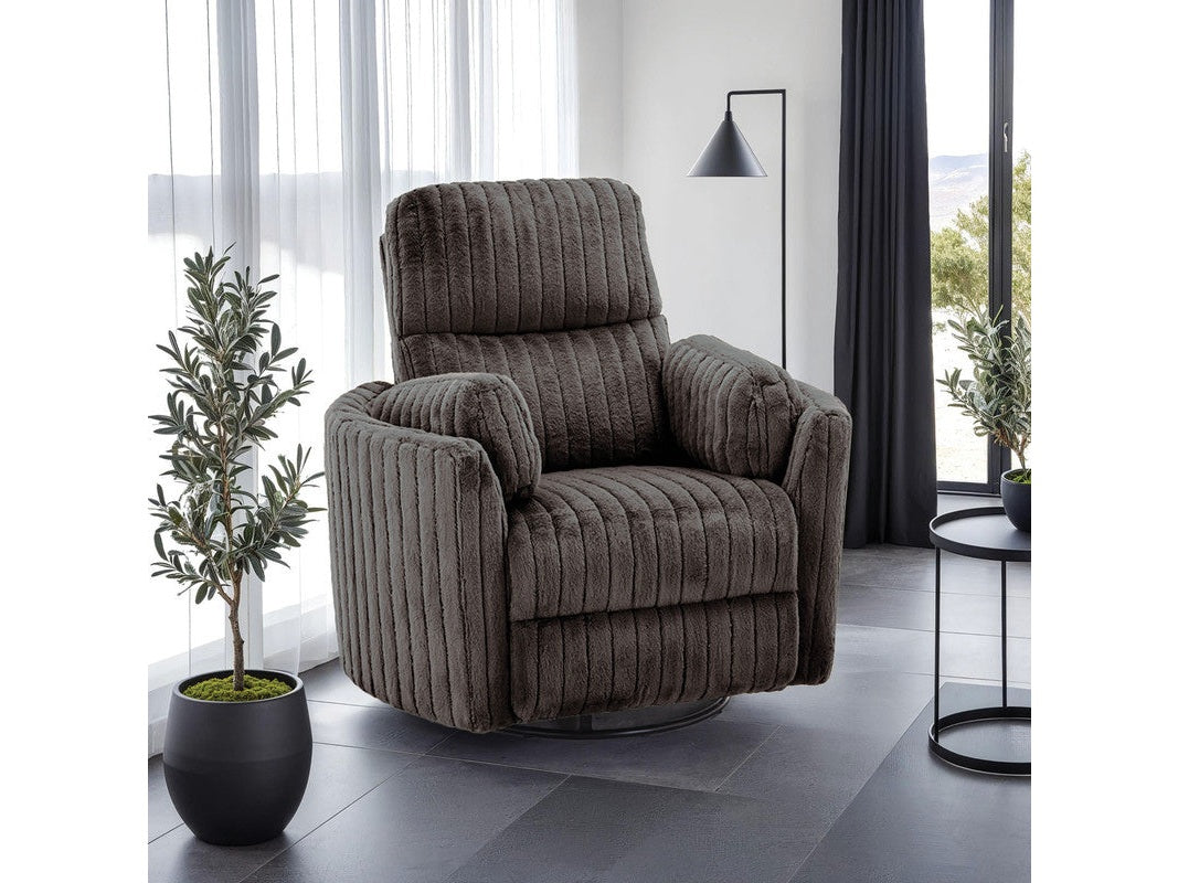 Belper Chocolate Brown Power Glider Recliner w/ Swivel