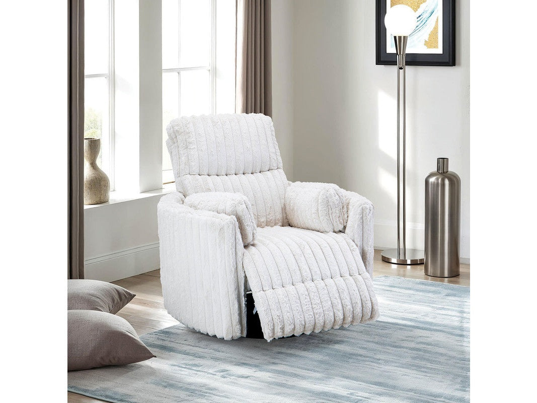 Belper White Power Glider Recliner w/ Swivel