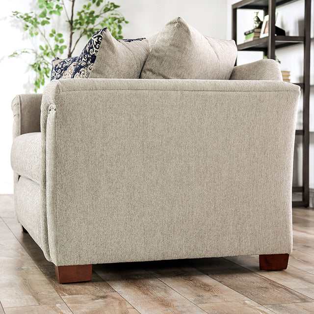 Belsize Beige/Navy Loveseat