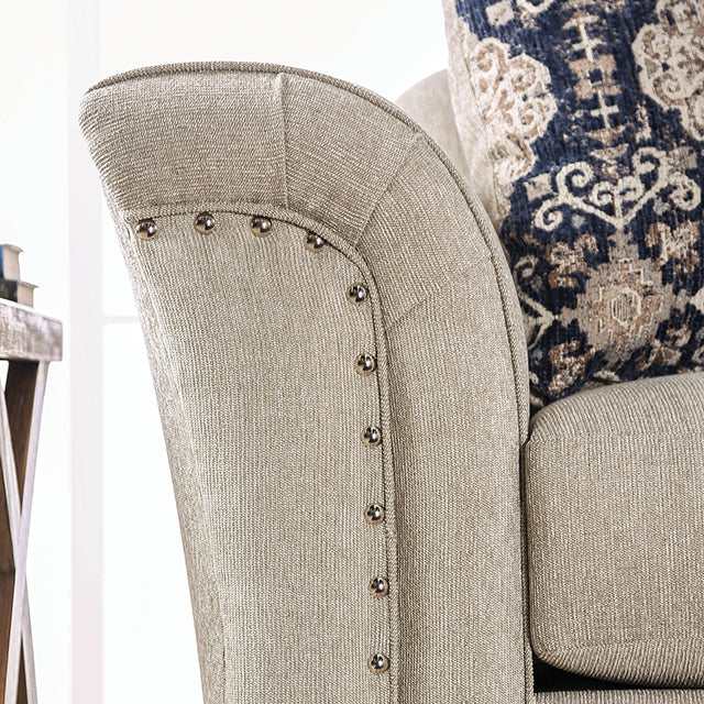 Belsize Beige/Navy Loveseat