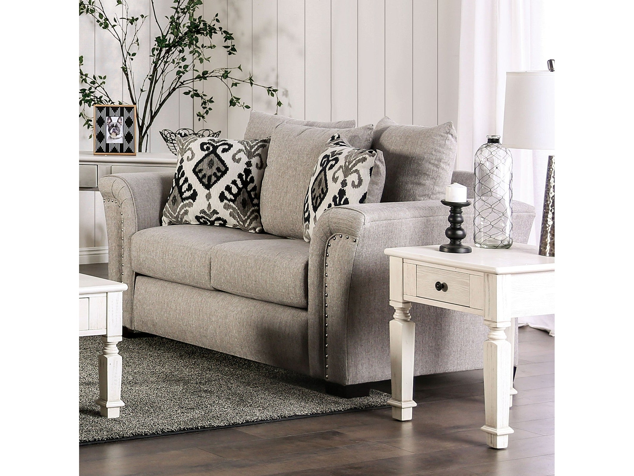 Belsize Light Taupe/Black Loveseat