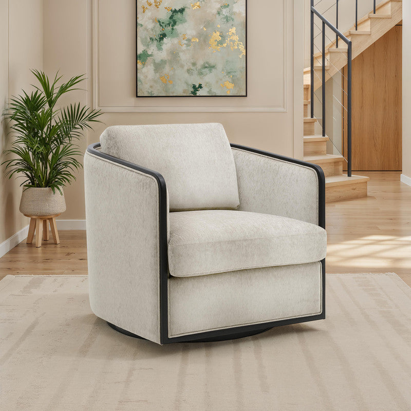 Benilde Taupe Swivel Chair