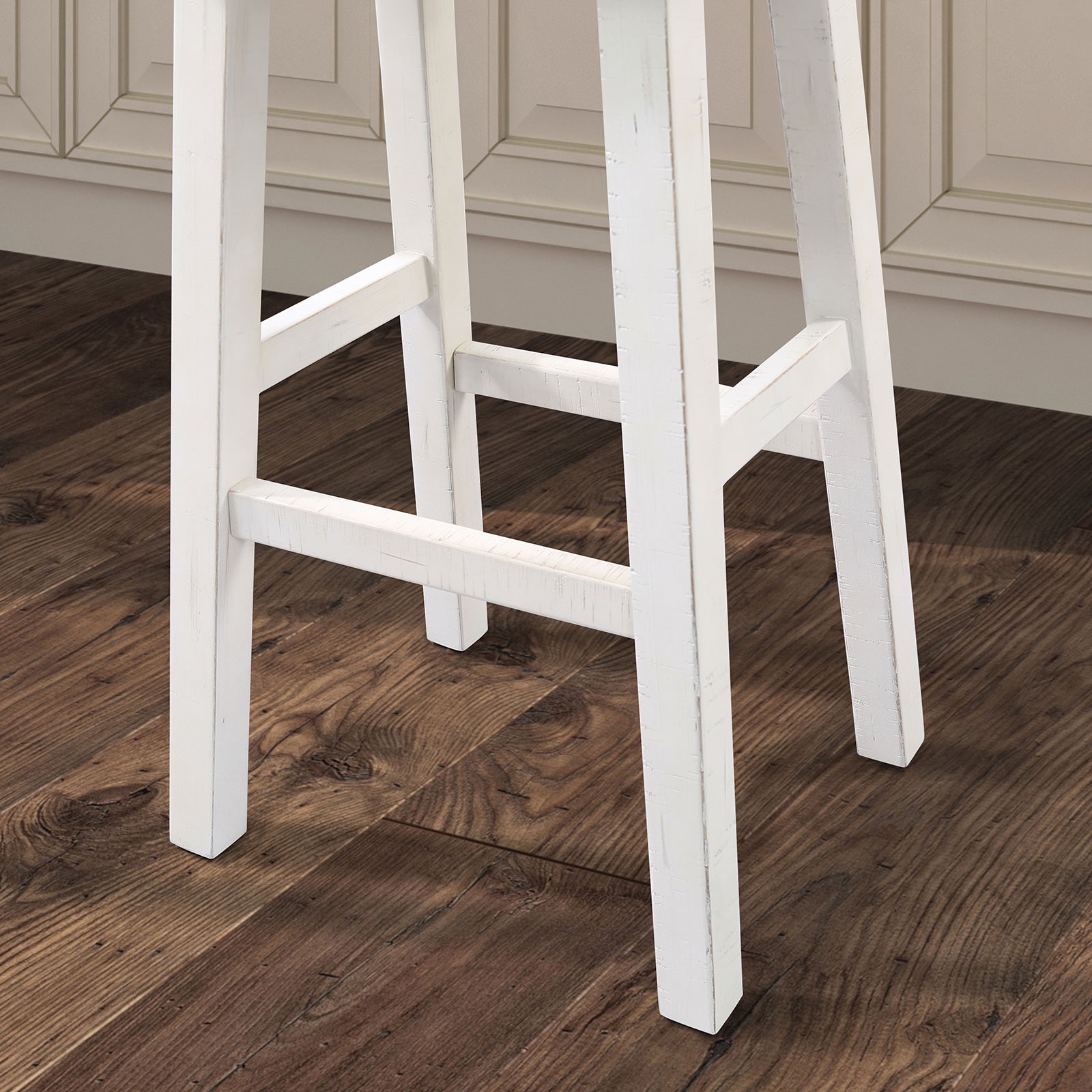 Biasca Gray/White Stool (Set of 2)