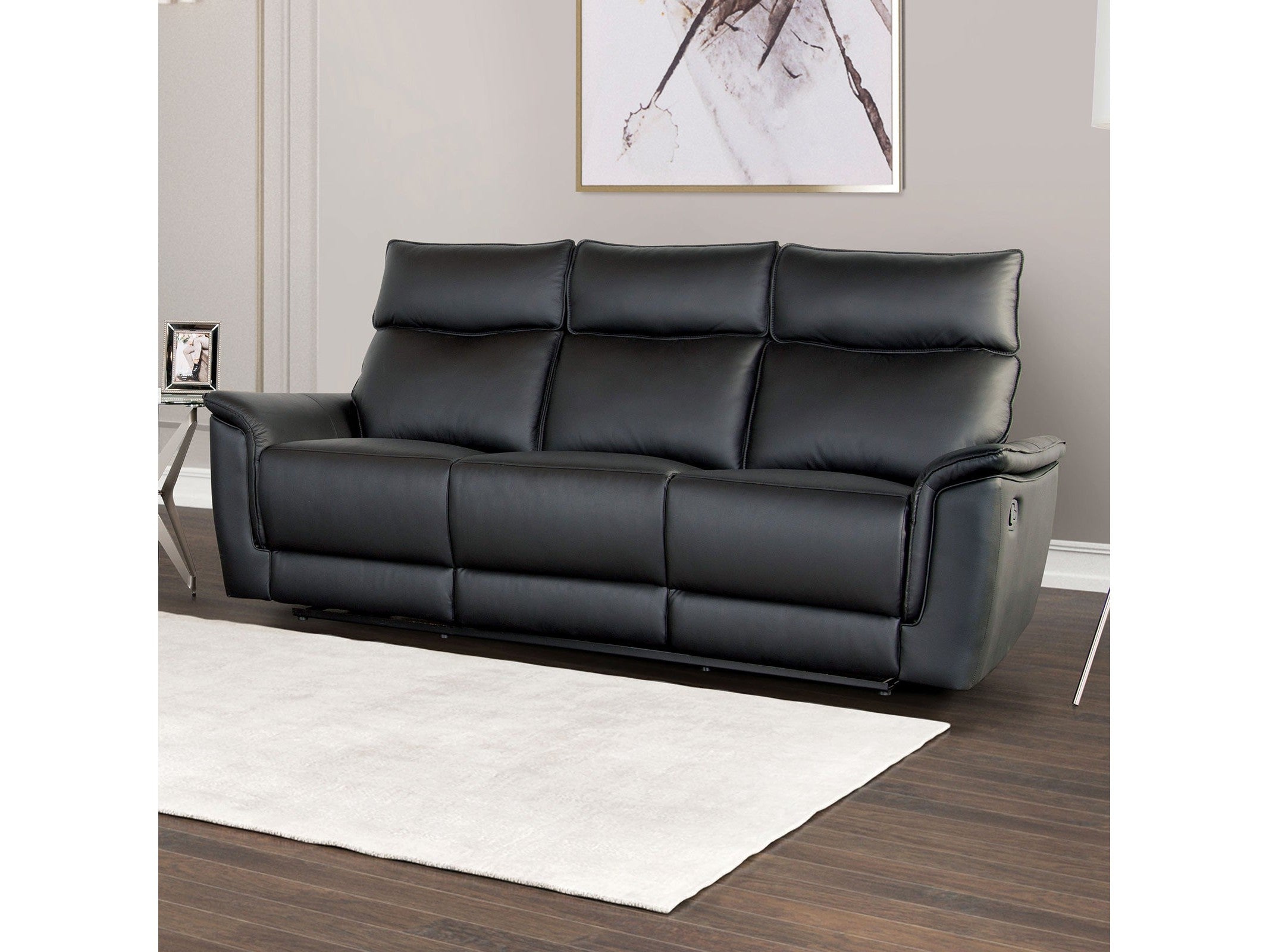 Bienne Black Reclining Sofa