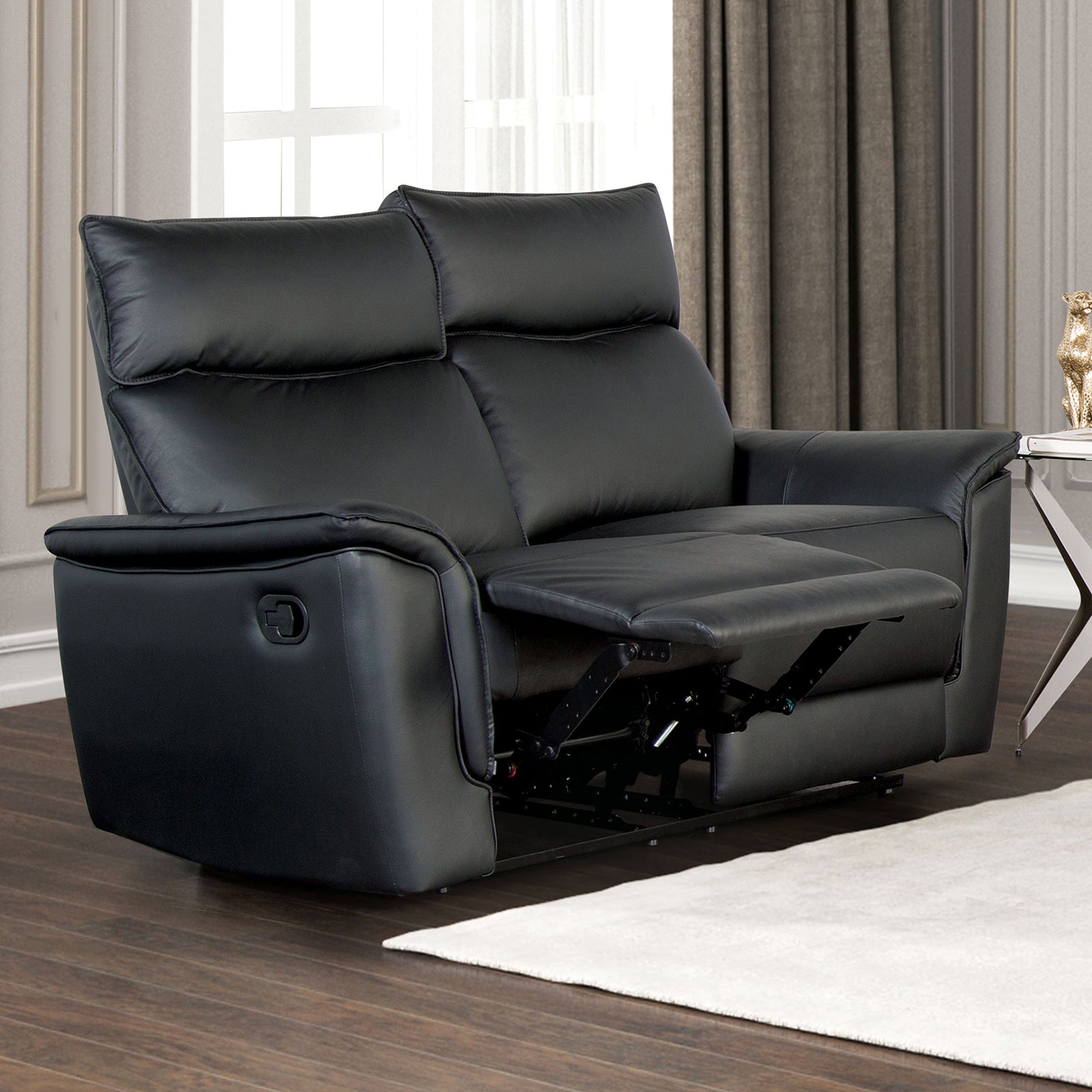 Bienne Black Upholstery Reclining Living Room Set