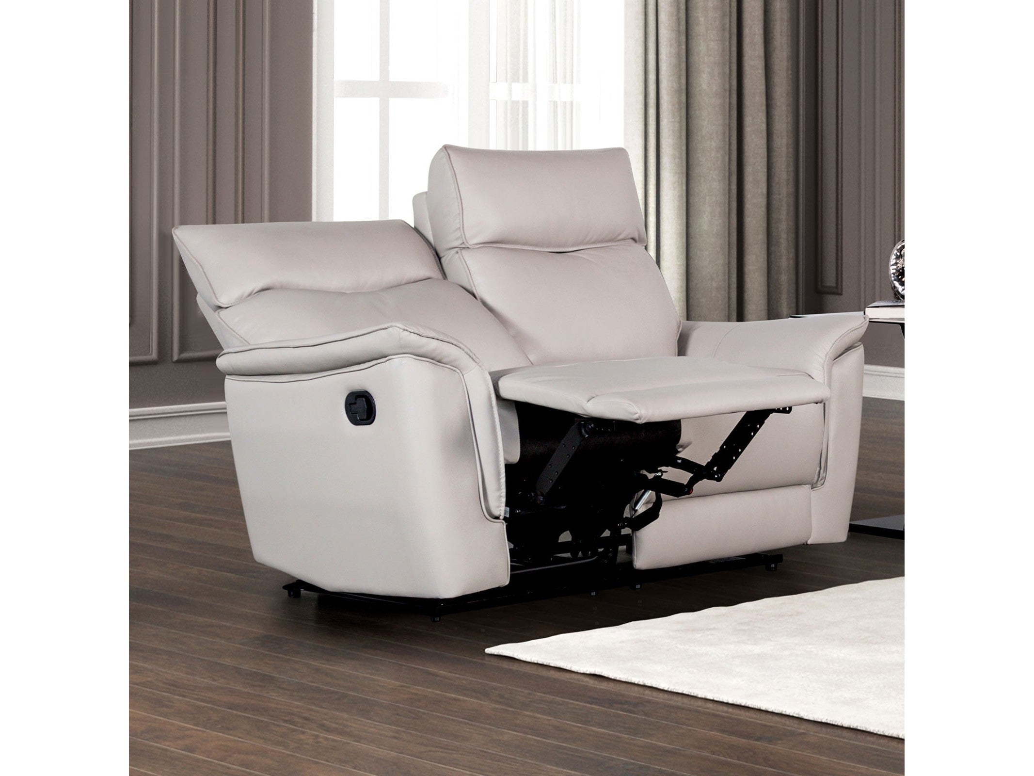 Bienne Taupe Reclining Loveseat