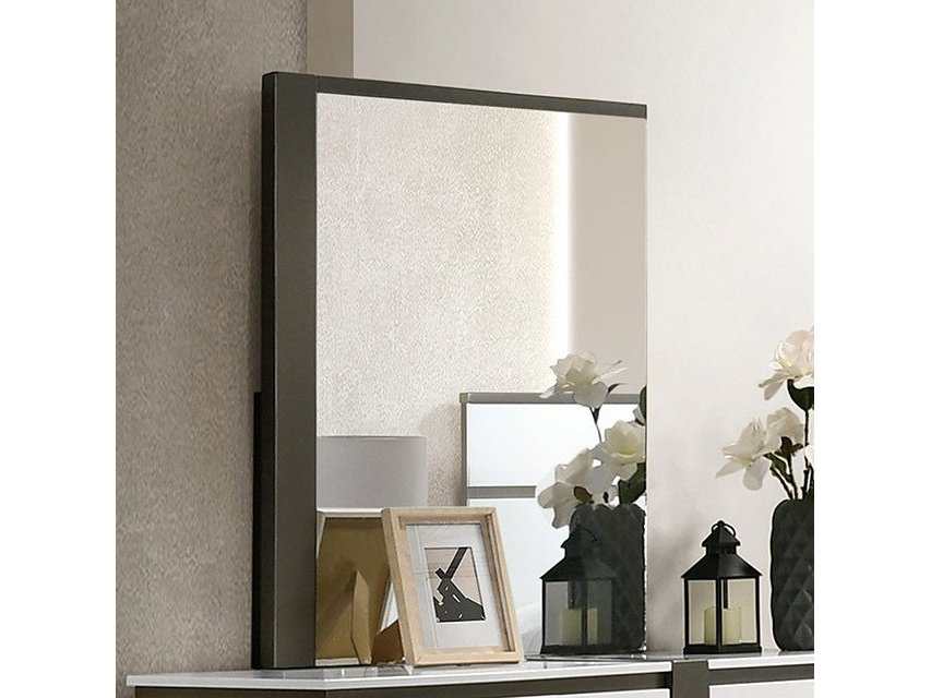 Birsfelden White & Metallic Gray Mirror