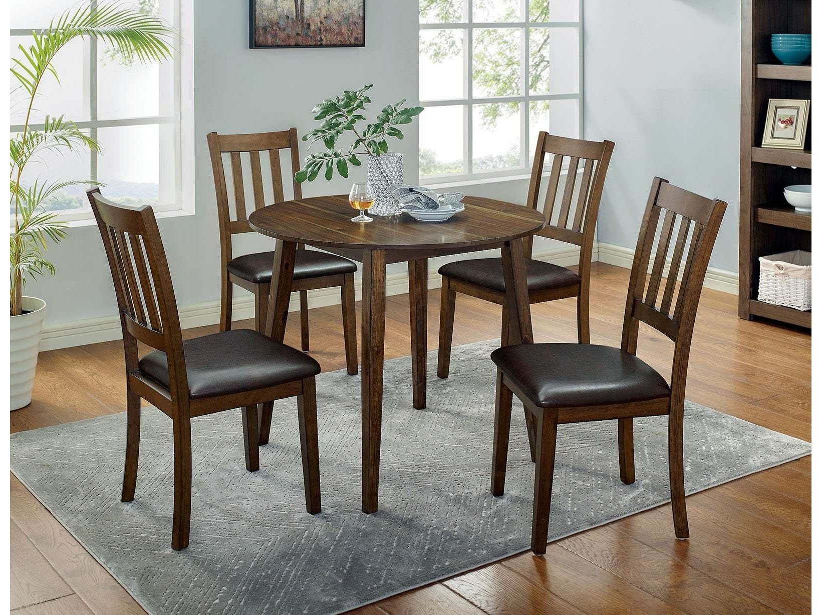 Blackwood Walnut & Dark Brown 5pc Dining Room Set