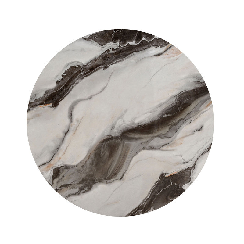 Bogor White/Gold/Black Round Cocktail Table