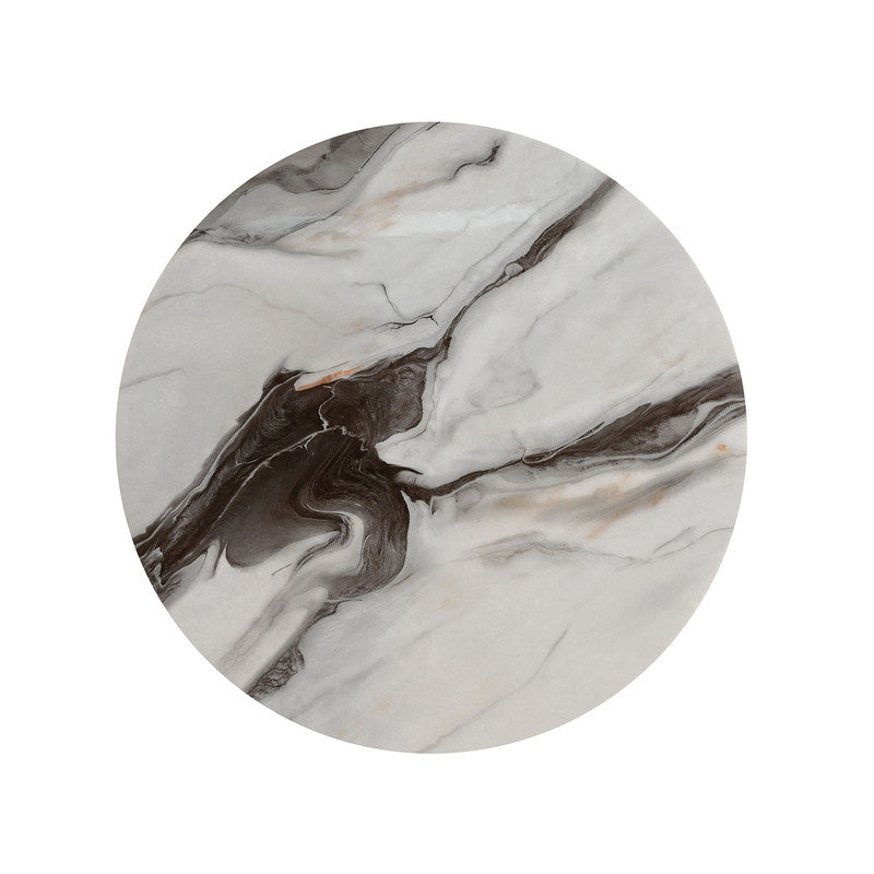 Bogor White/Gold/Black Round End Table