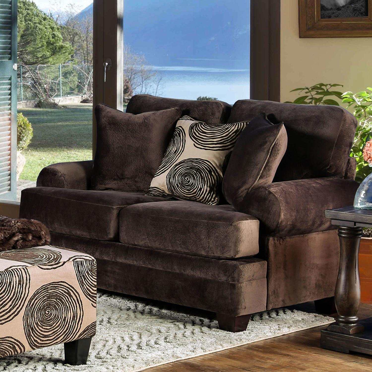 Bonaventura Brown Stationary Sofa & Loveseat 2pc