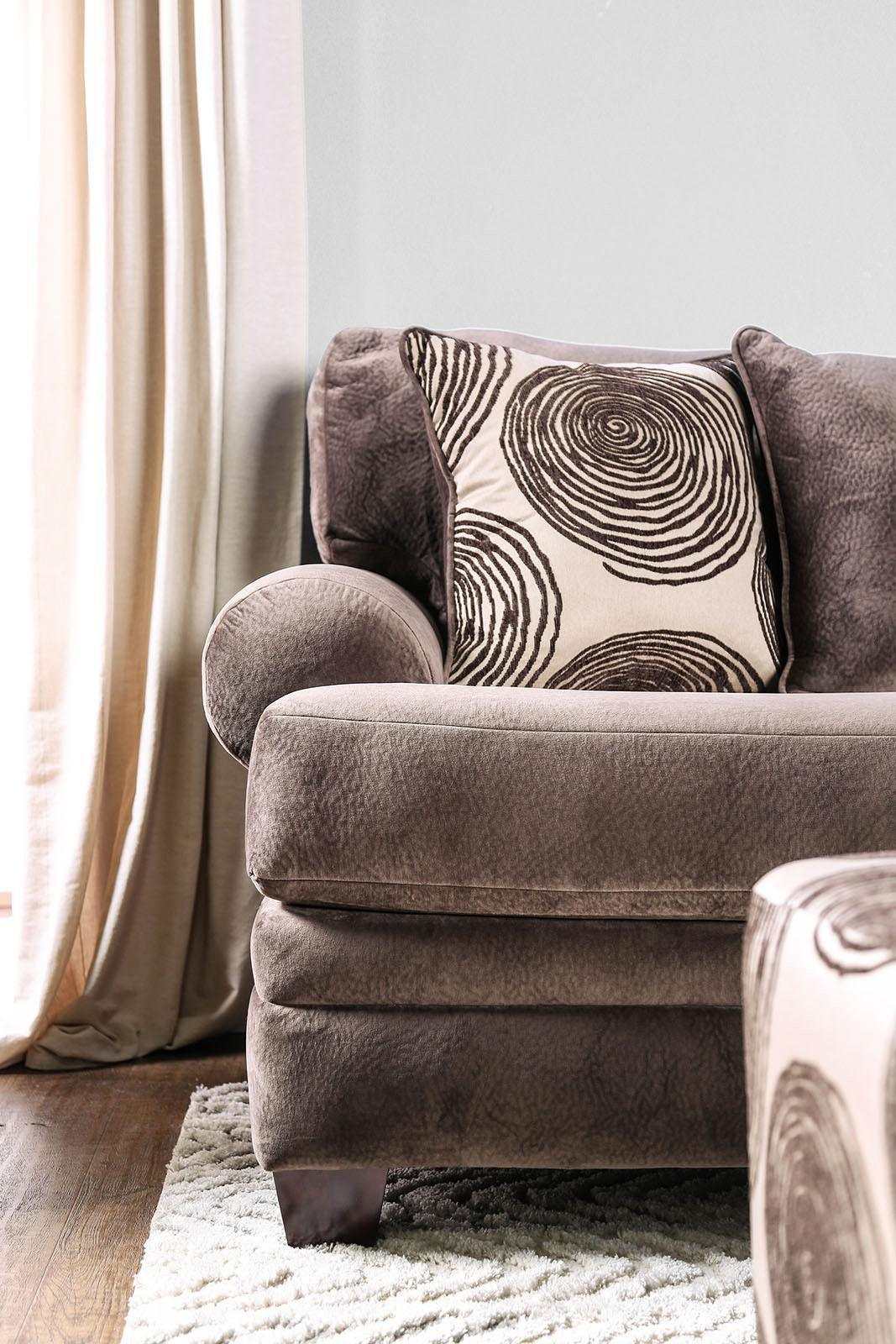 Bonaventura Brown Stationary Sofa & Loveseat 2pc